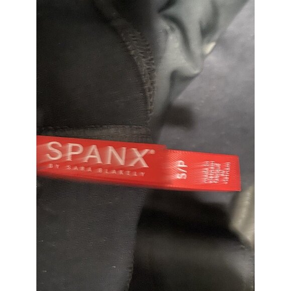 SPANX Black "Leather Like Skinny" Faux Leather Legging Size Small Mob Wife - Picture 6 of 9